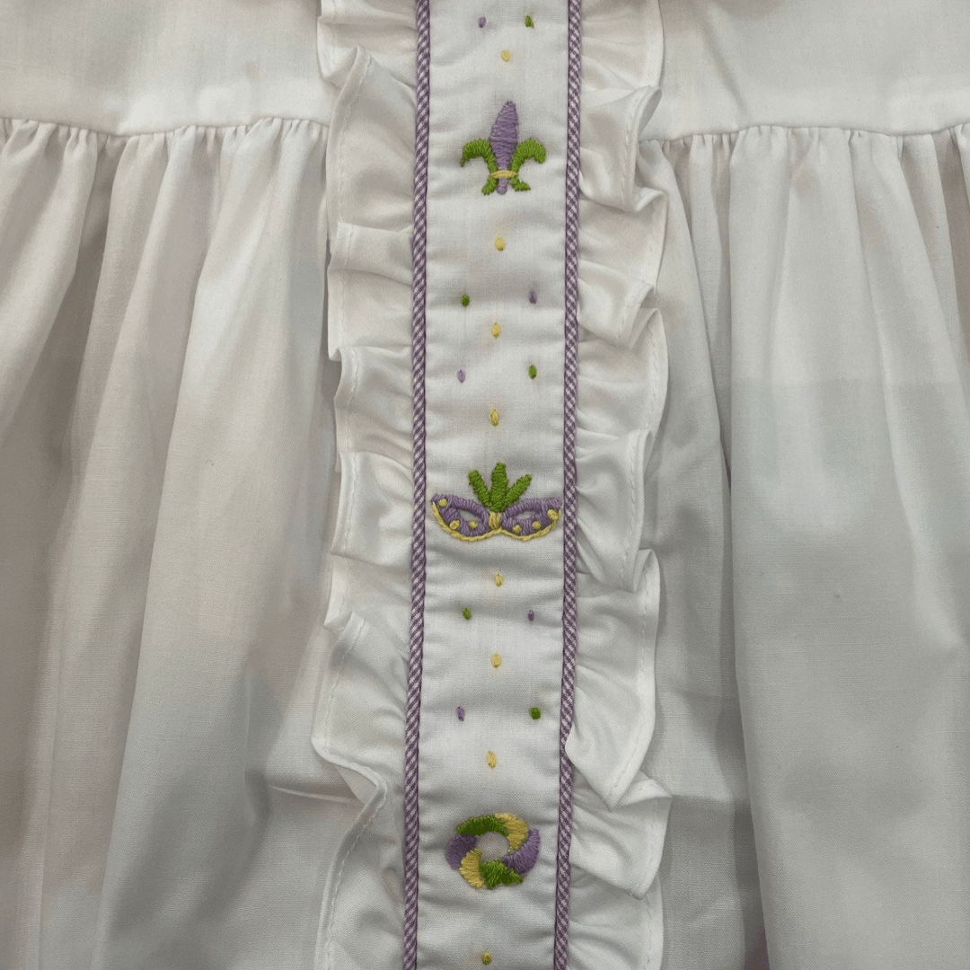 Me Me's Children Lulu Bebe Molly Mardi Gras Short Sleeve Dress - Little Miss Muffin Children & Home