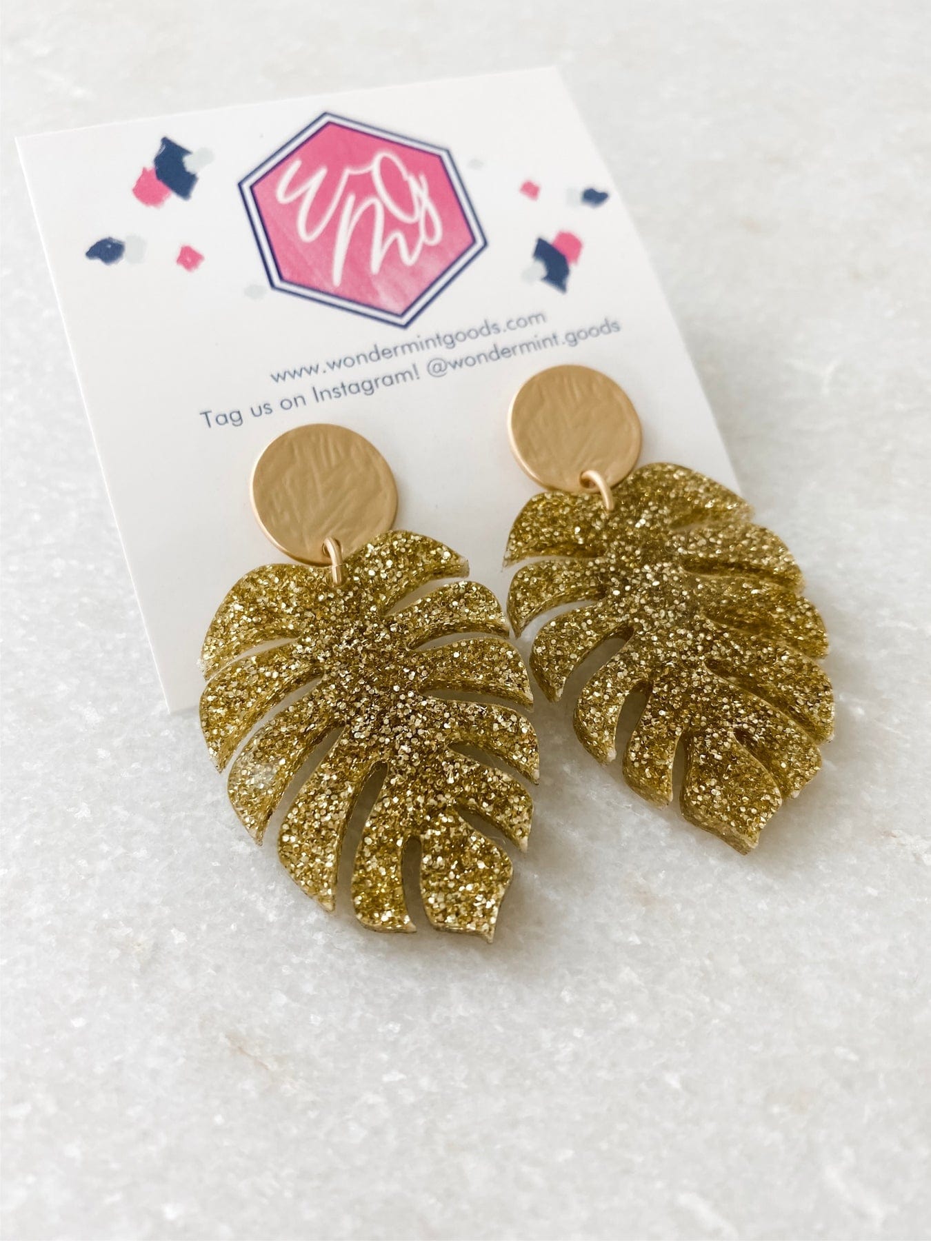 Wondermint Goods Wondermint Goods Monstera Leaf Acrylic Earrings - Little Miss Muffin Children & Home