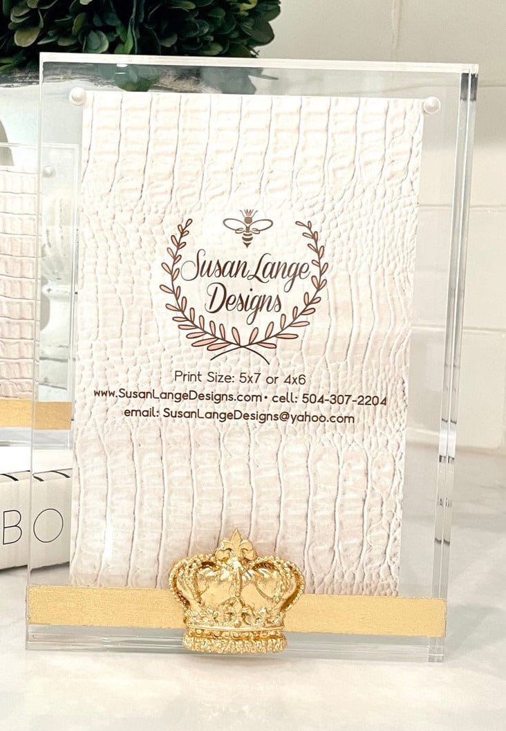 Susan Lange Designs Susan Lange Designs Veritcal Round Crown Acrylic Frame - Little Miss Muffin Children & Home