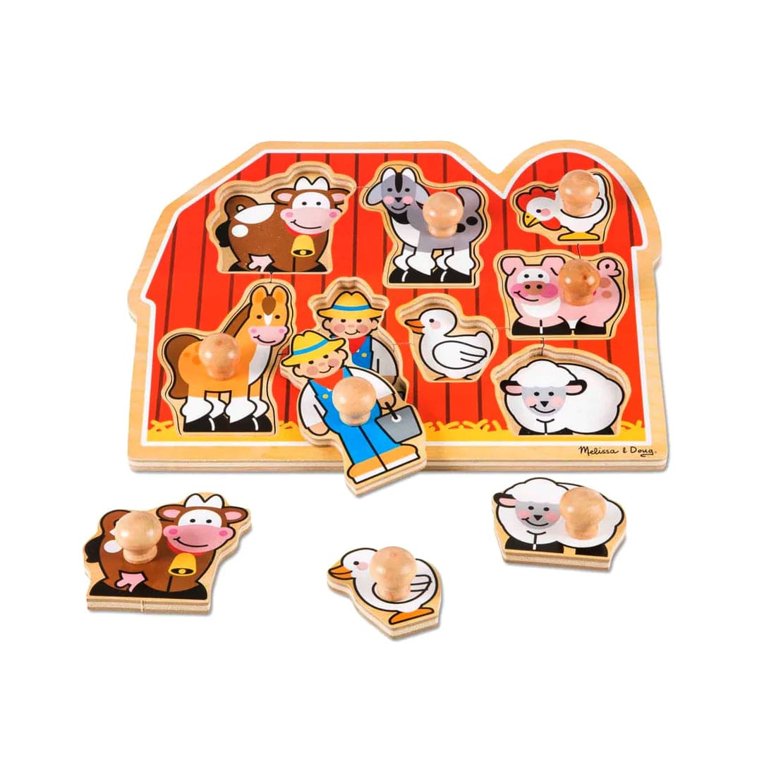 Melissa & Doug Melissa & Doug Large Farm Jumbo Knob Puzzle - 8 pieces - Little Miss Muffin Children & Home