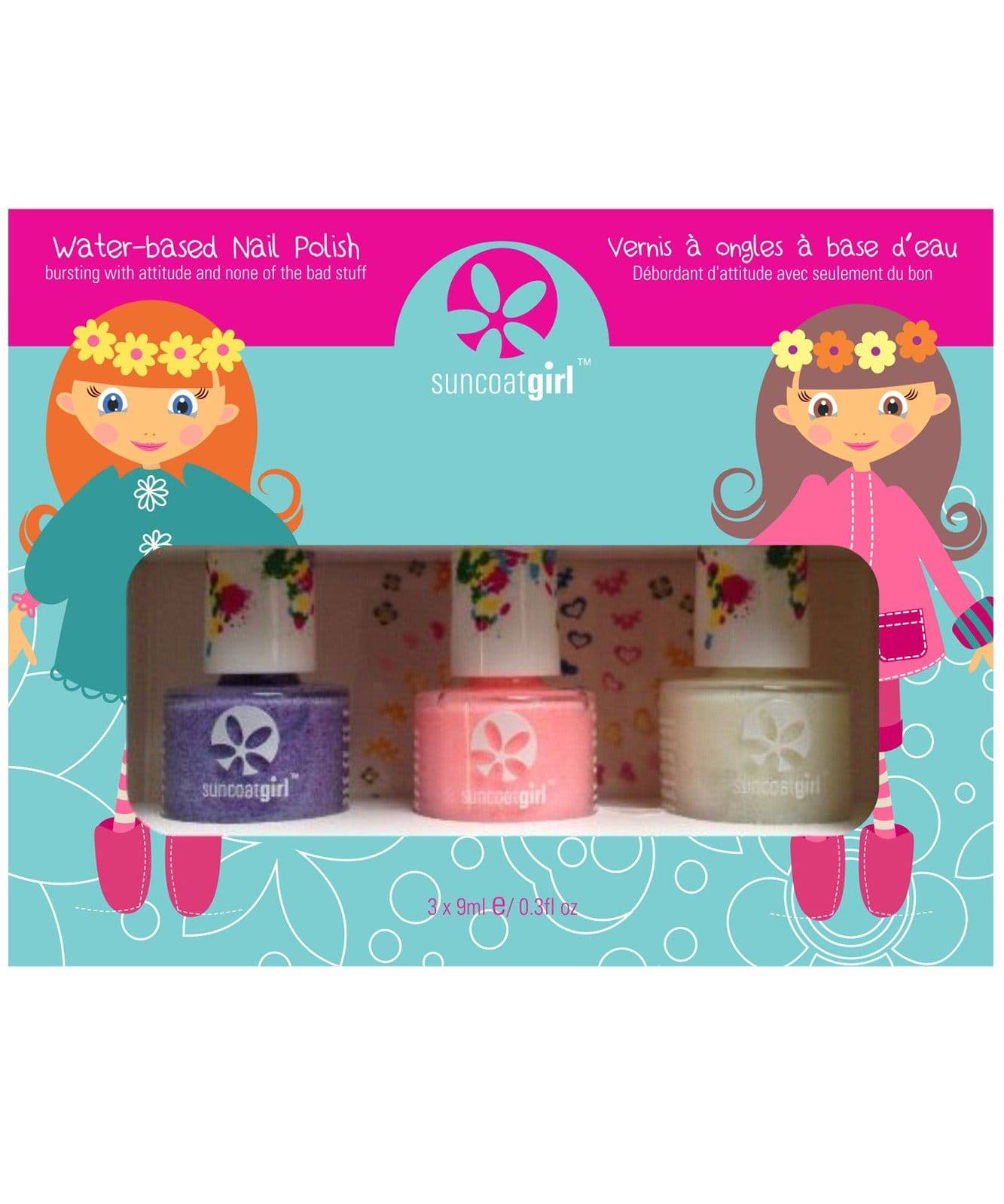 Suncoat Girl - Water-Based Nail Polish Trio Kit with Decals - Little Miss Muffin Children & Home