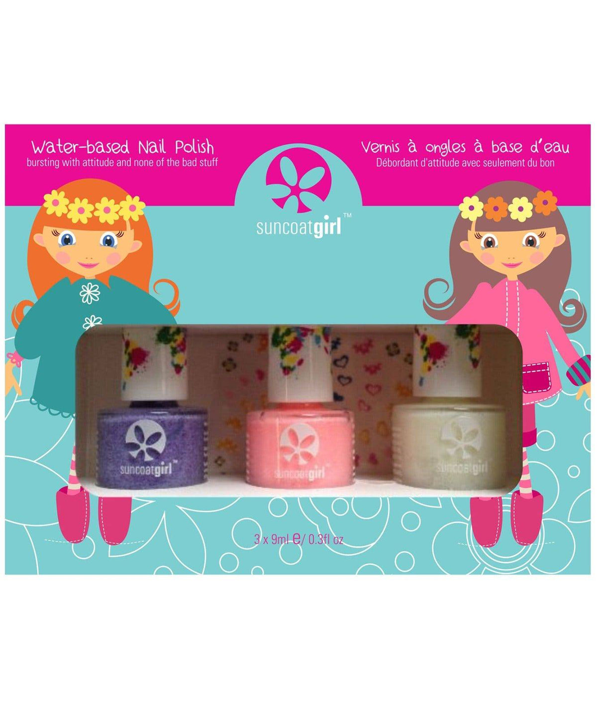 Suncoat Girl - Water-Based Nail Polish Trio Kit with Decals - Little Miss Muffin Children & Home
