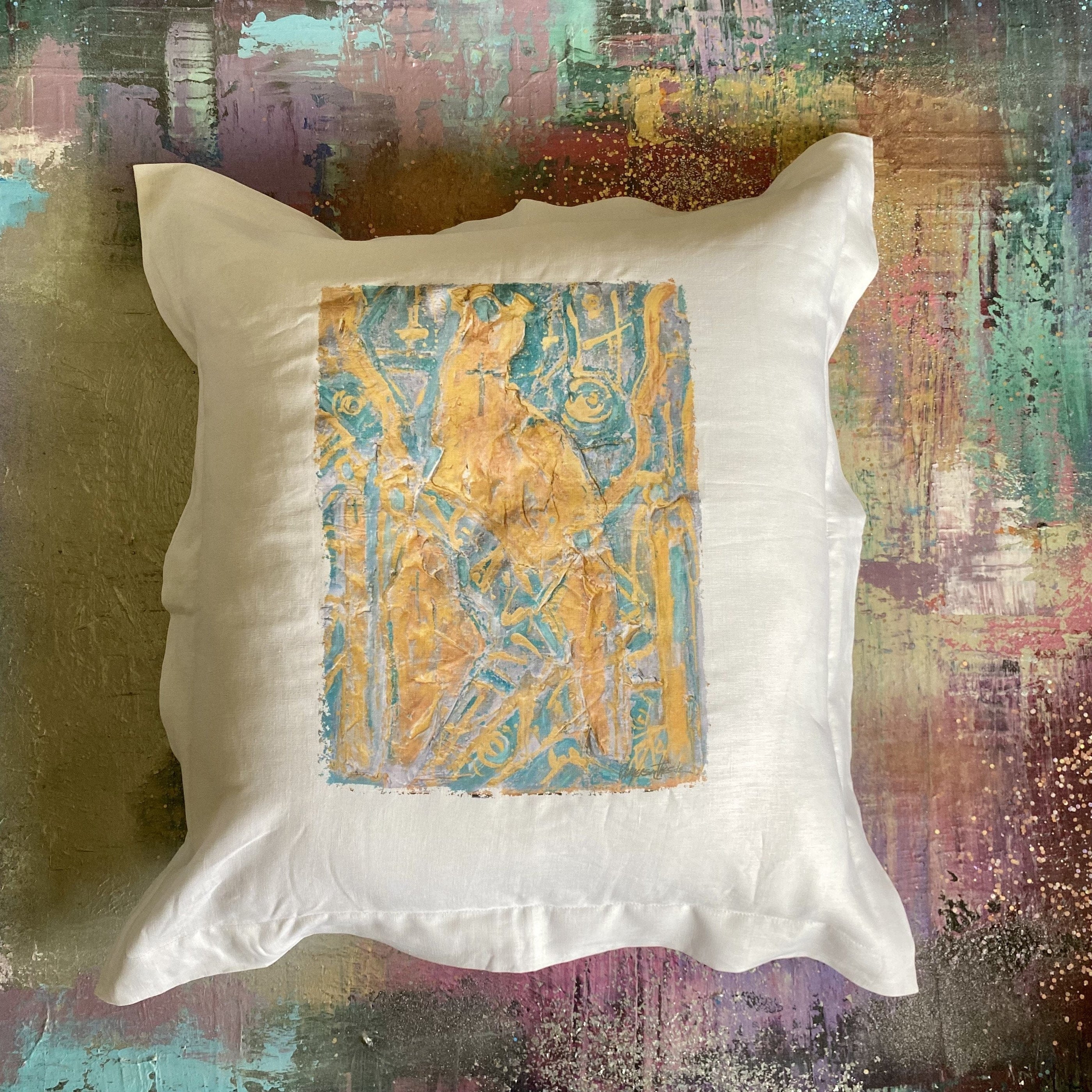 Whereable Art Whereable Art Les Anges de la Parade Linen Euro Pillow - Little Miss Muffin Children & Home