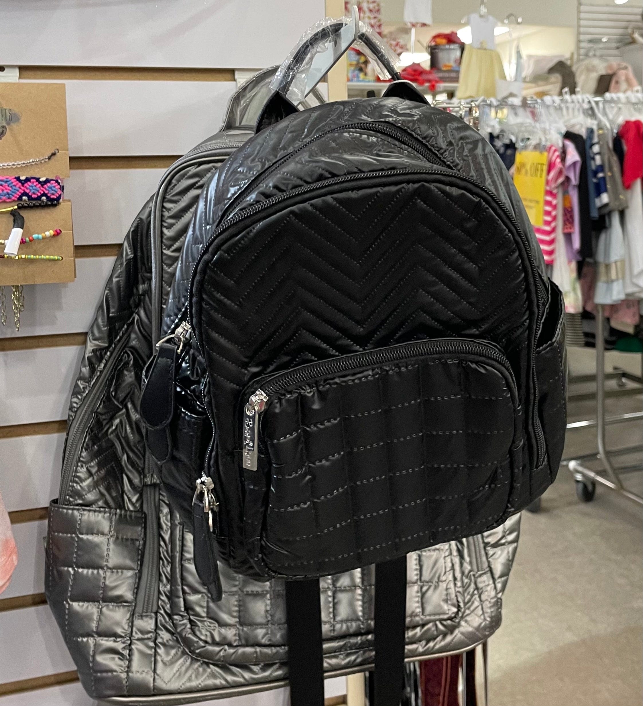 Bari Lynn Chevron Mini Backpack