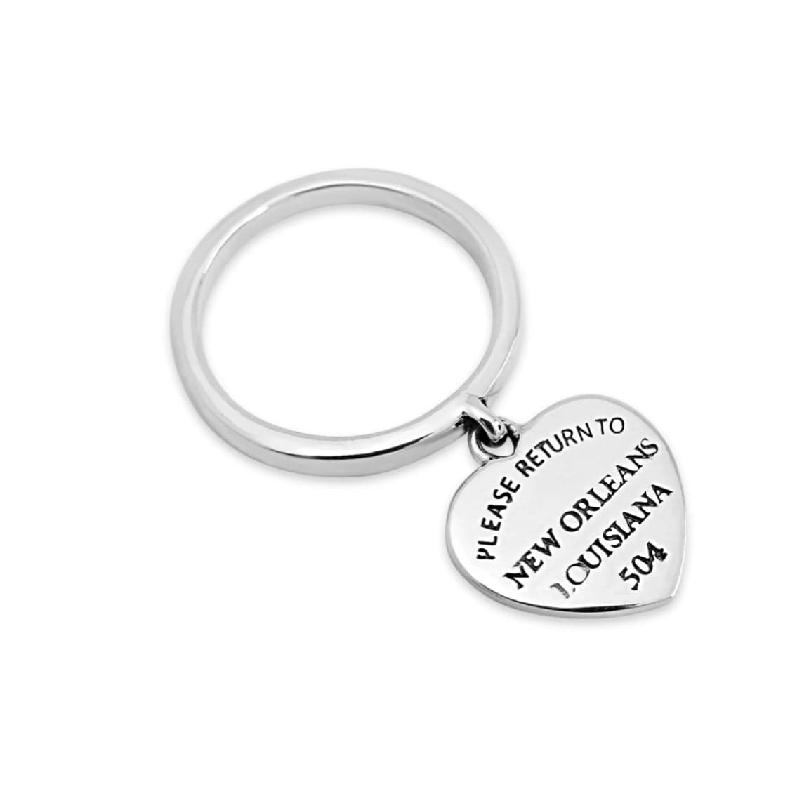Cristy Cali Cristy Cali Please Return To New Orleans Heart Dangle Ring - Little Miss Muffin Children & Home