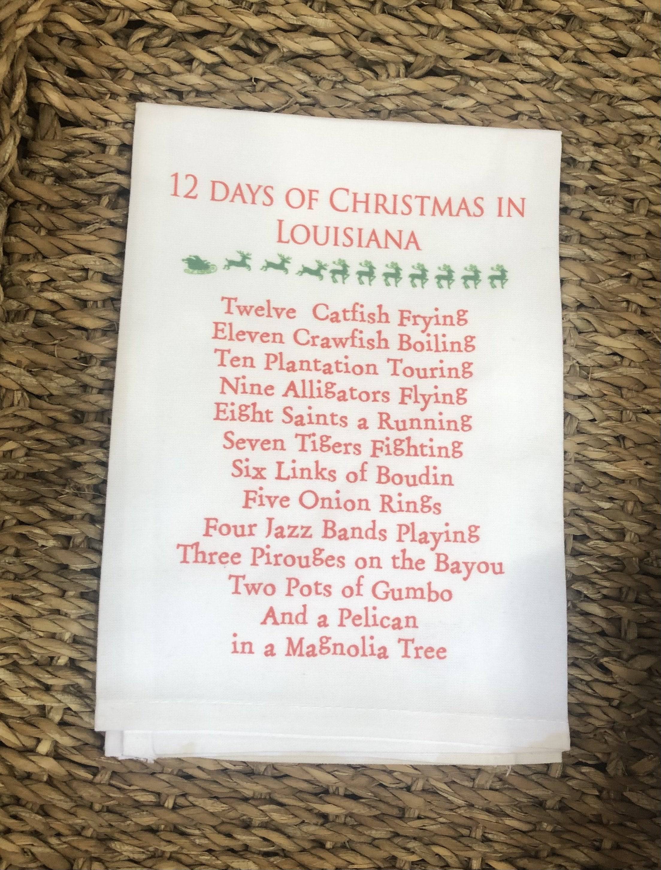 Sassy Talkin - Sassy Talkin "12 Days of Louisiana Christmas" Dish Towel - Little Miss Muffin Children & Home
