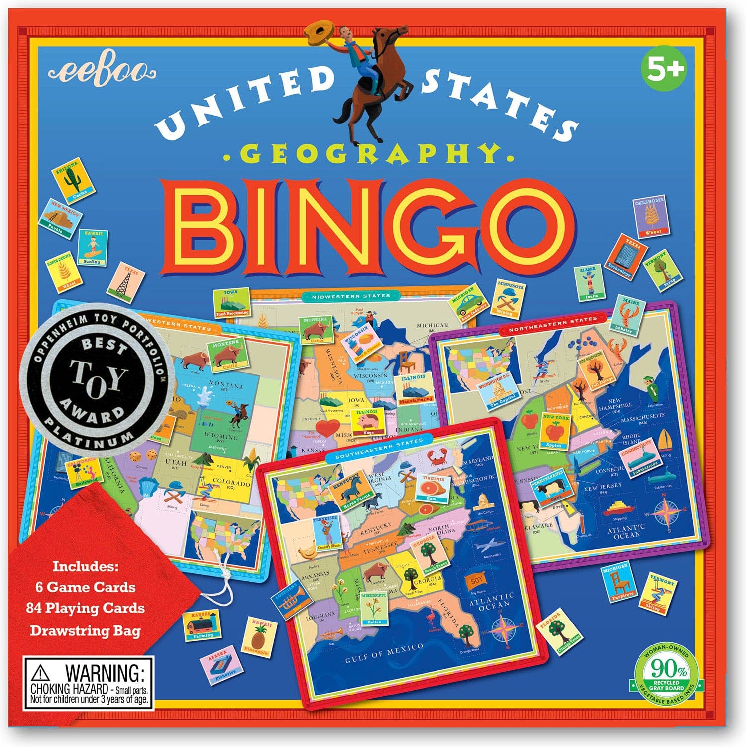 EEB - eeBoo eeBoo BOUS2 United States Geography Bingo - Little Miss Muffin Children & Home