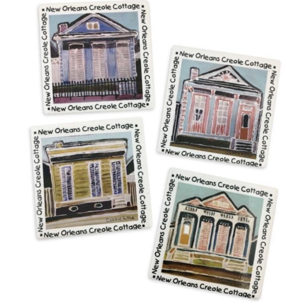 The Parish Line - The Parish Line Set of 4 Creole Cottage Coasters 10020 - Little Miss Muffin Children & Home