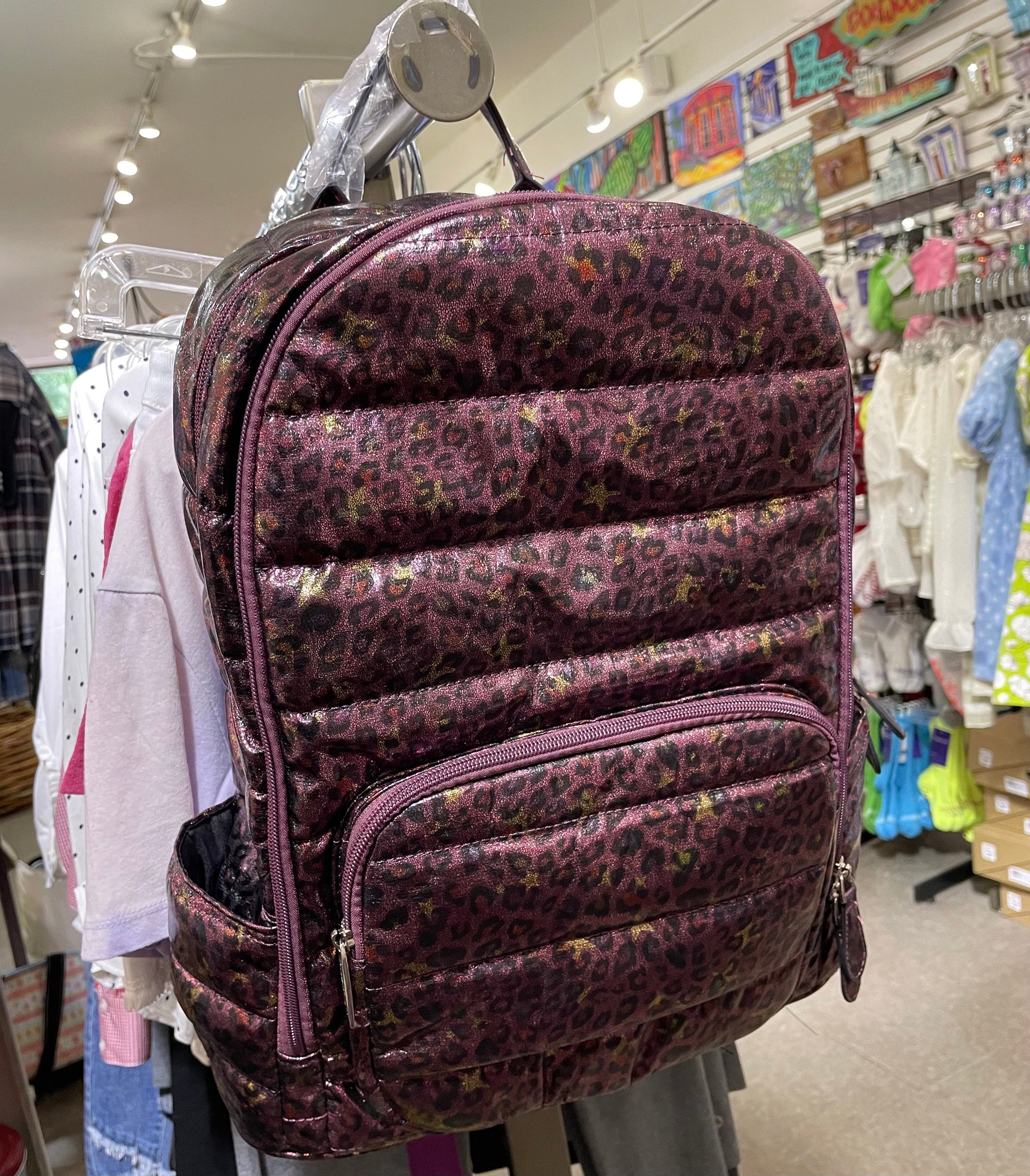 Bari Lynn Bari Lynn Puffy Iridescent Leopard Backpack - Little Miss Muffin Children & Home