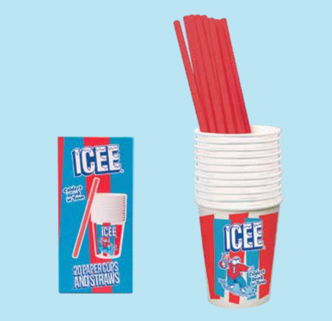 Iscream 770-031 ICEE® Paper Cups and Straws - Little Miss Muffin Children & Home