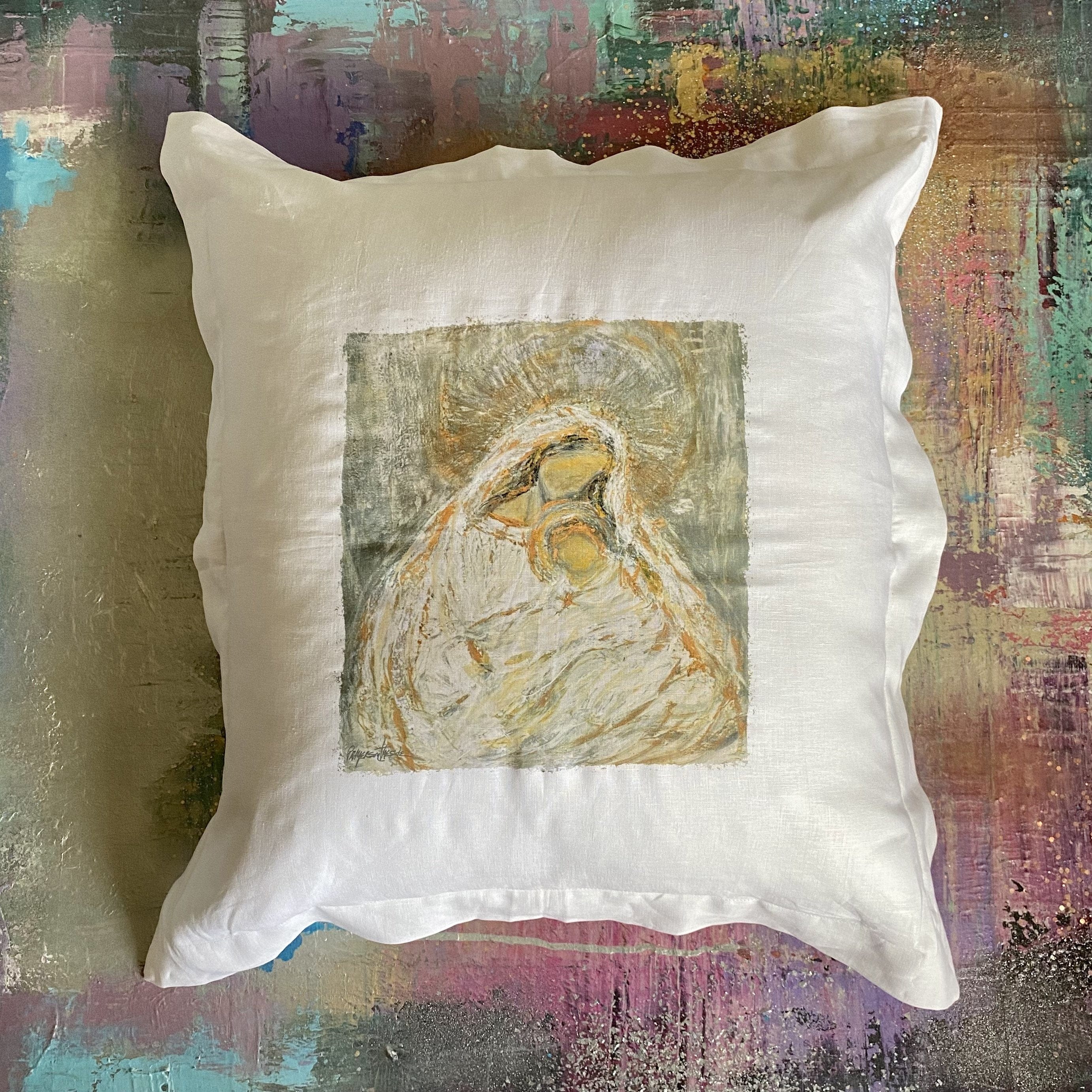 Whereable Art Whereable Art Dieu Est l'Amour Linen Euro Pillow - Little Miss Muffin Children & Home