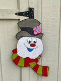 Toodle Lou Designs - Toodle Lou Designs Frosty the Snowman Wooden Door Hanger - Little Miss Muffin Children & Home