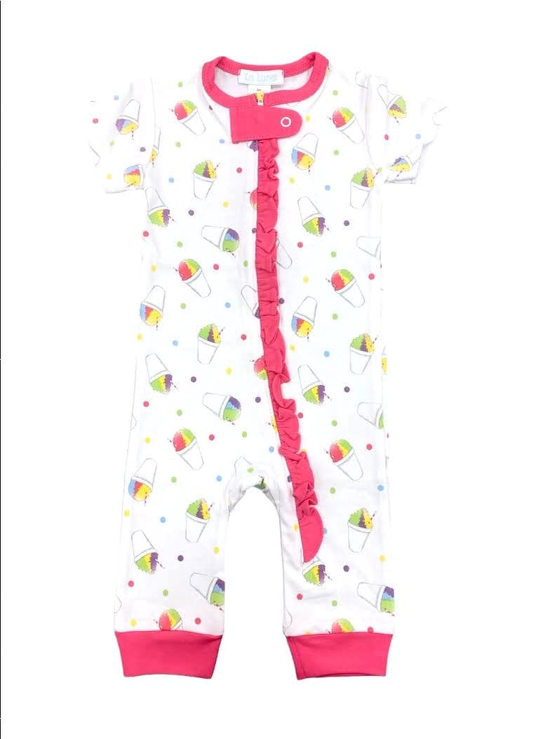 Lulu Bebe Girl's Snoball Footless Pajamas with Ruffles Little Miss Muffin
