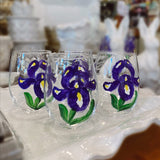 Michelle's Art Box Iris Glassware Hand Painted Stemless Wine Glass - Little Miss Muffin Children & Home
