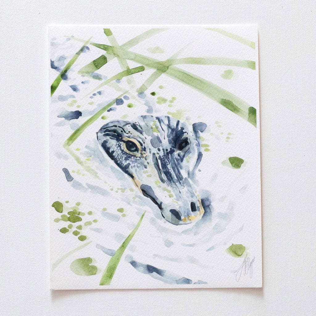 Lyla Clayre Studio Lyla Clayre Studio Alligator In The Reeds Art Print - Little Miss Muffin Children & Home