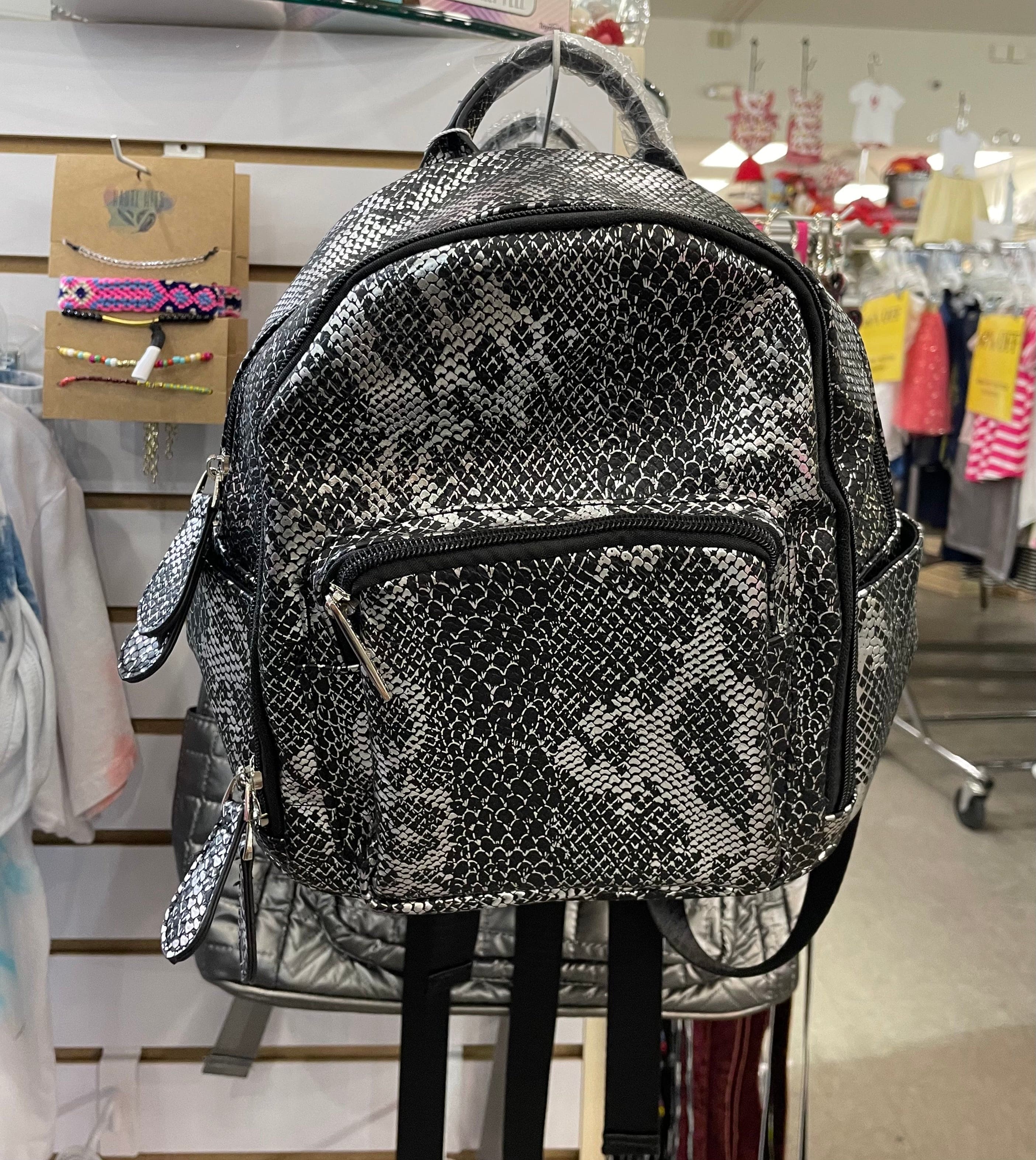 aldo snakeskin mini backpack Bari Lynn Iridescent Snake Print Mini Backpack