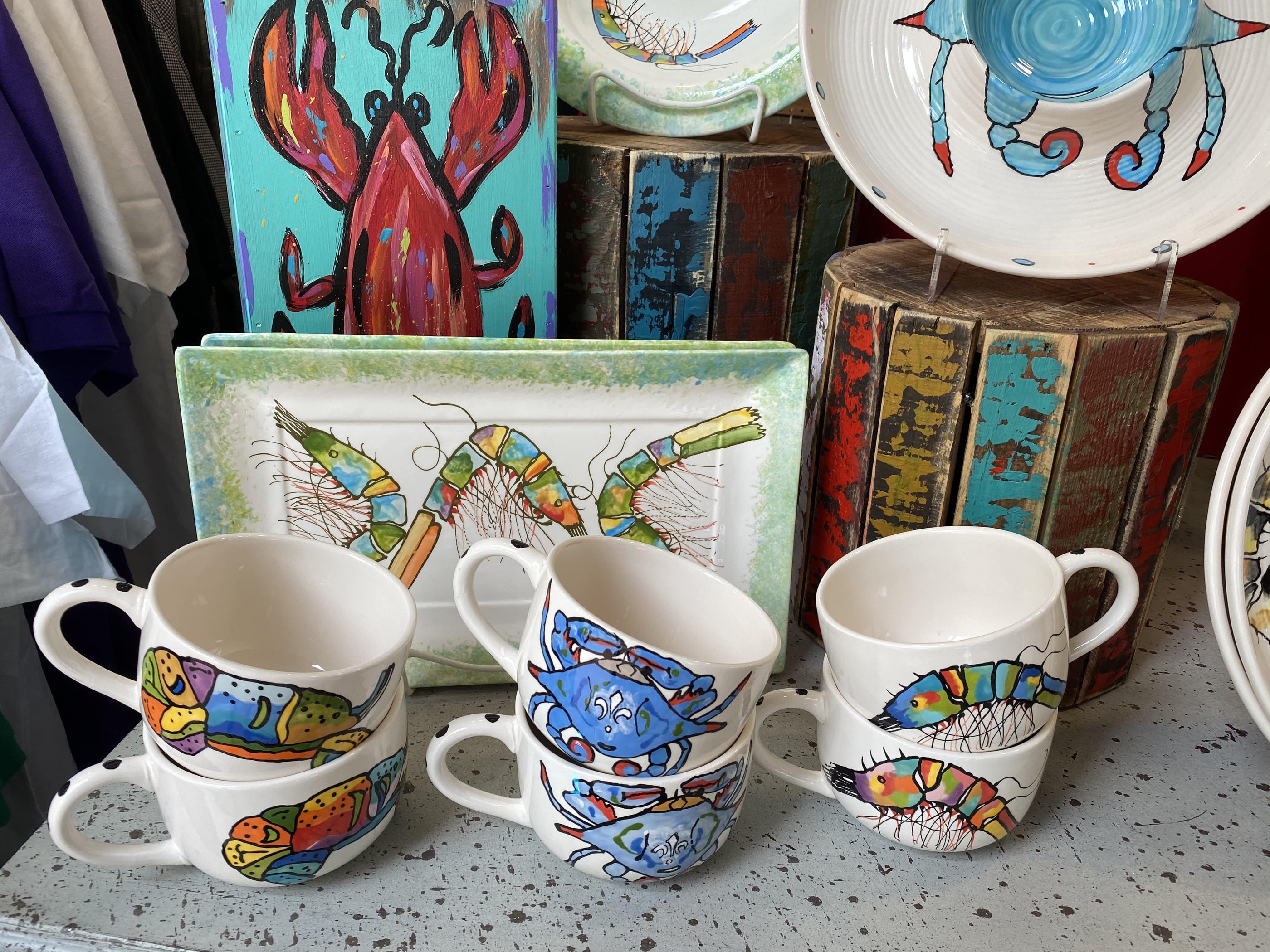 Jan Salzer - Jan Salzer Collection Blue Crab Gumbo Mug - Little Miss Muffin Children & Home