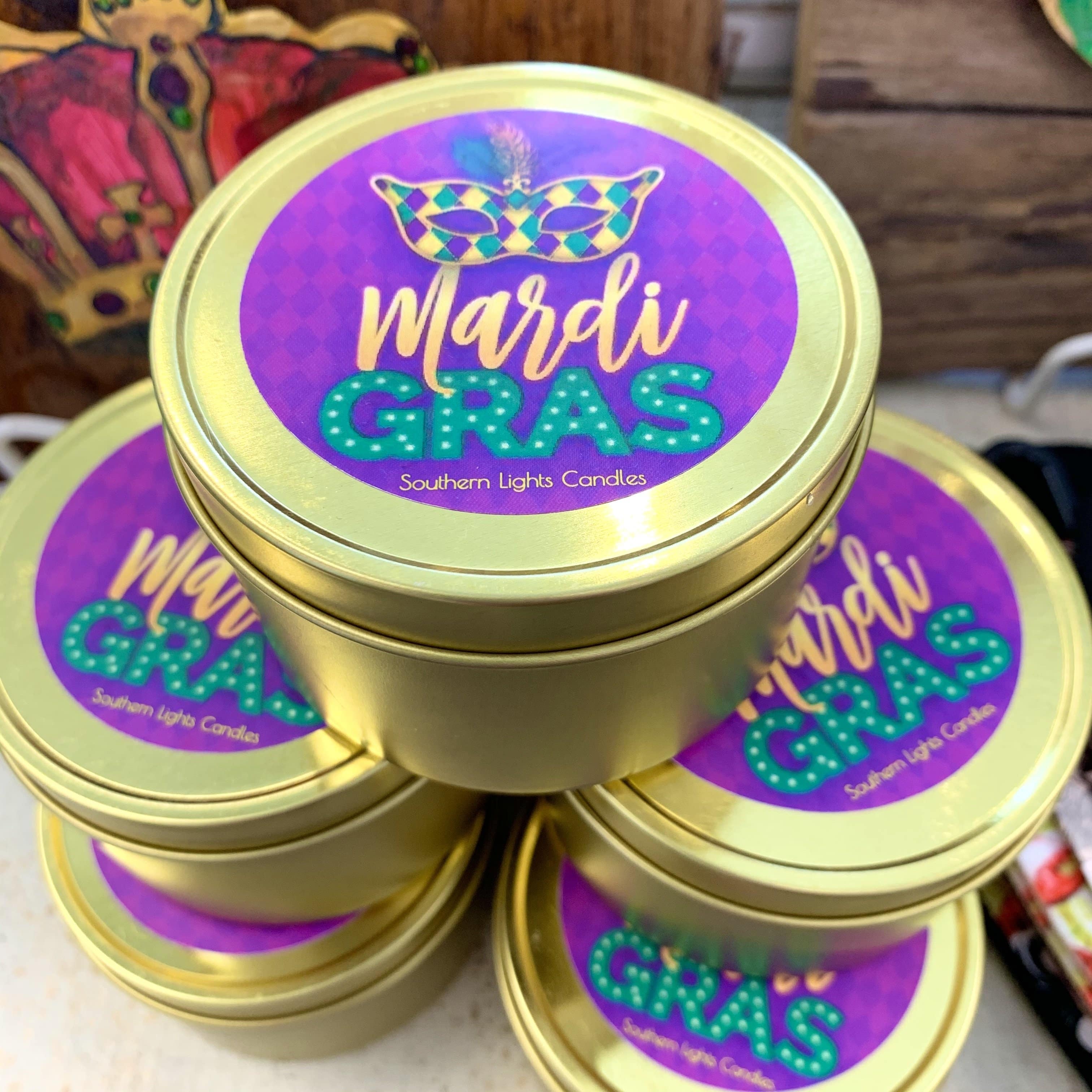 Southern Lights - Southern Lights Mardi Gras Tin Candles - Little Miss Muffin Children & Home
