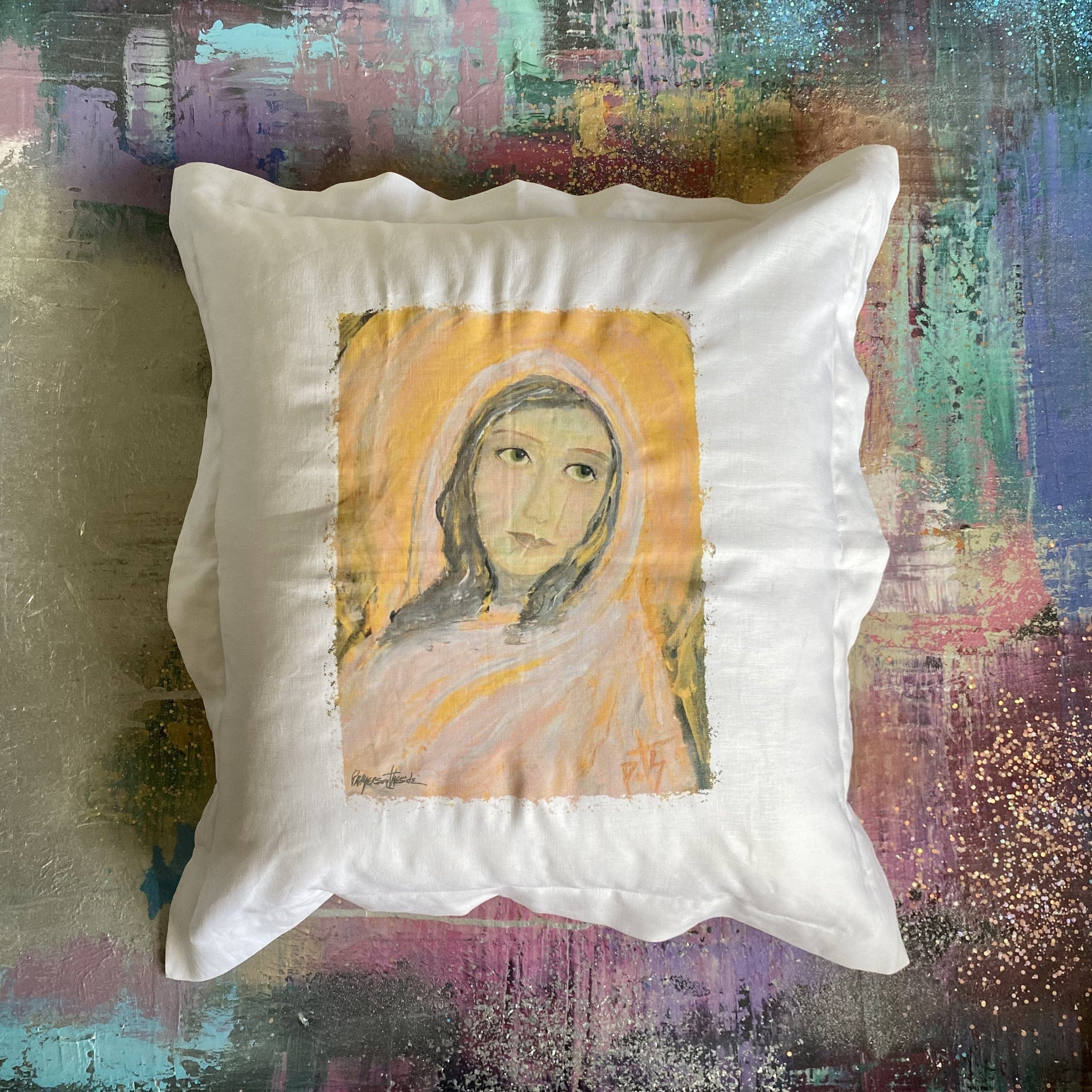 Whereable Art Whereable Art Ave Marie Linen Euro Pillow - Little Miss Muffin Children & Home