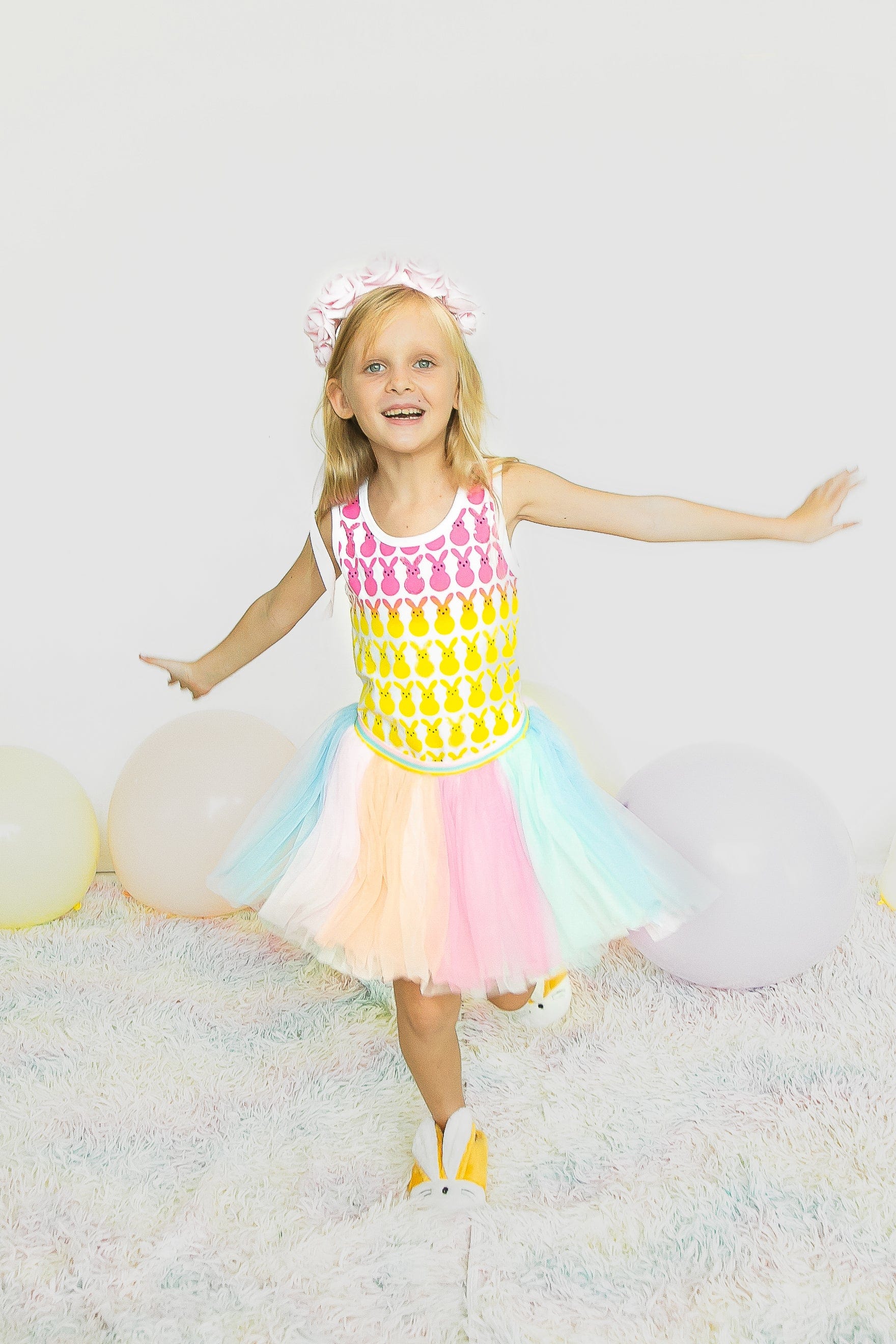 Joyous and Free Joyous and Free Rainbow Bunny Tank - Little Miss Muffin Children & Home