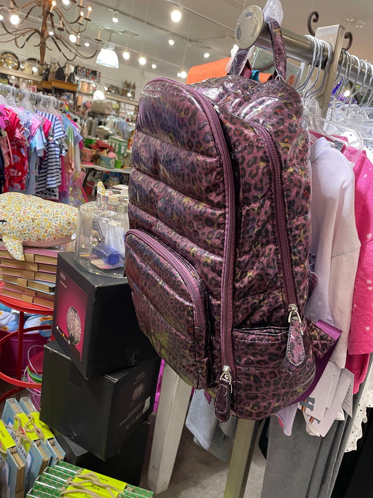 Bari Lynn Bari Lynn Puffy Iridescent Leopard Backpack - Little Miss Muffin Children & Home