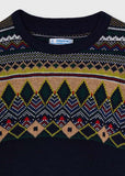 Mayoral Mayoral Jacquard Navy Sweater - Little Miss Muffin Children & Home