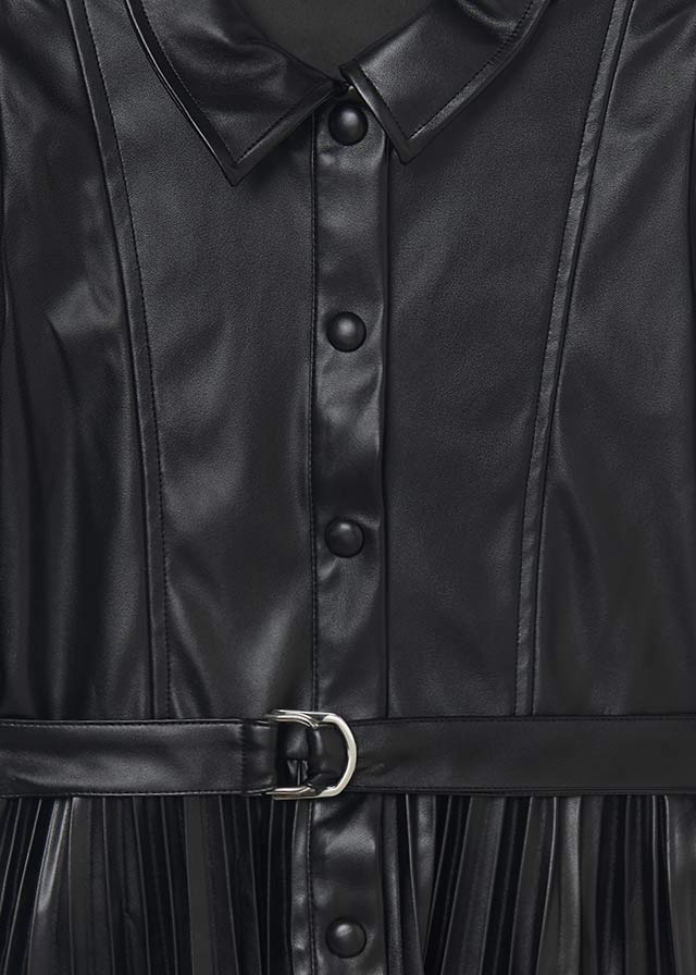 Mayoral B Synth Lthr Pleated dress - Little Miss Muffin Children & Home