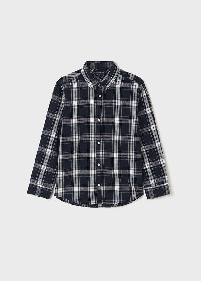 Mayoral Mayoral Long Sleeve Linen Check Shirt - Little Miss Muffin Children & Home