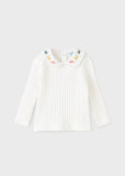 Mayoral Mayoral Long Sleeve Sweater with Embroidered Collar - Little Miss Muffin Children & Home