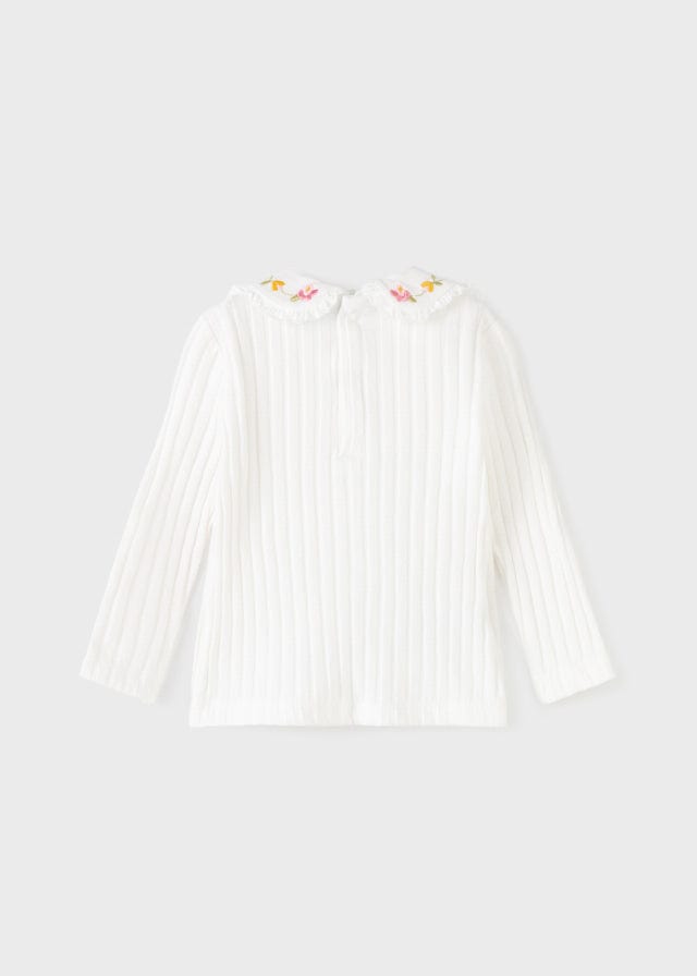 Mayoral Mayoral Long Sleeve Sweater with Embroidered Collar - Little Miss Muffin Children & Home