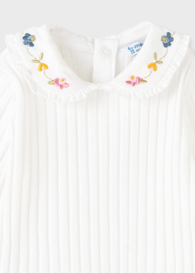 Mayoral Mayoral Long Sleeve Sweater with Embroidered Collar - Little Miss Muffin Children & Home