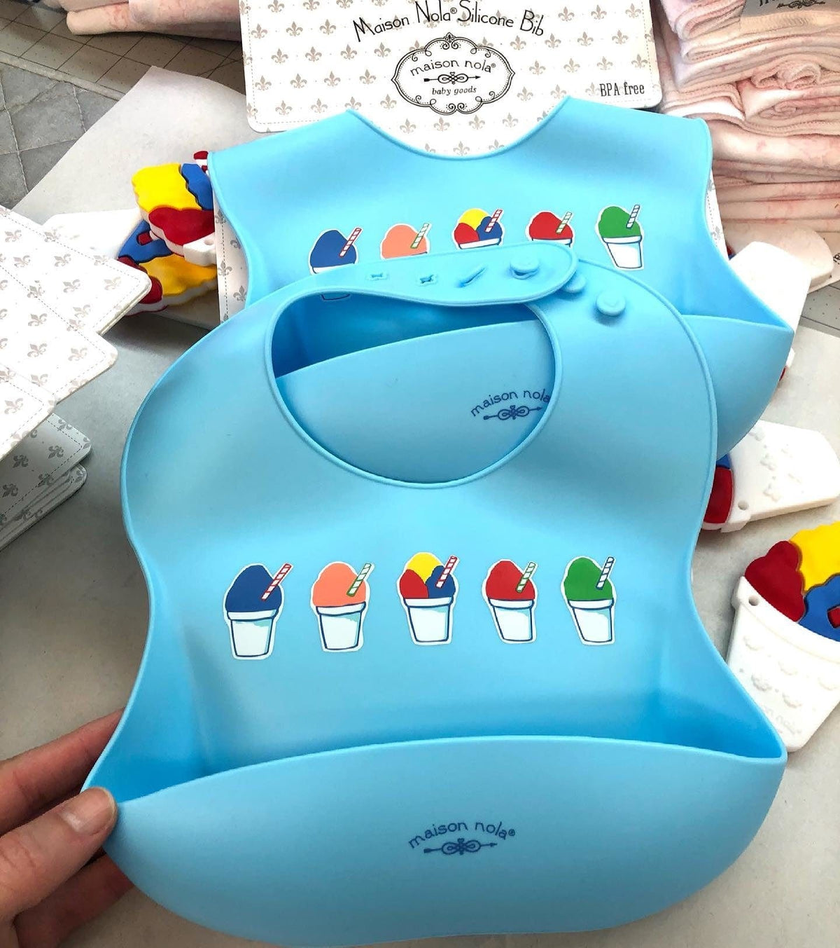 Maison NOLA Maison Nola Snowball Silicone Bib - Little Miss Muffin Children & Home