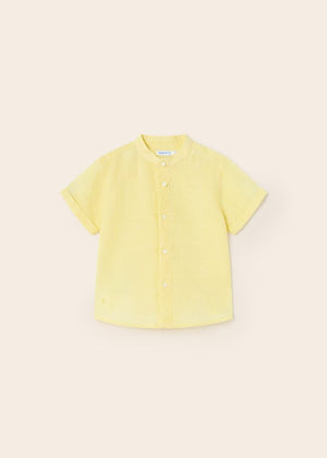 Mayoral Usa Inc Mayoral Short Sleeve Linen Mao Collar Shirt - Little Miss Muffin Children & Home