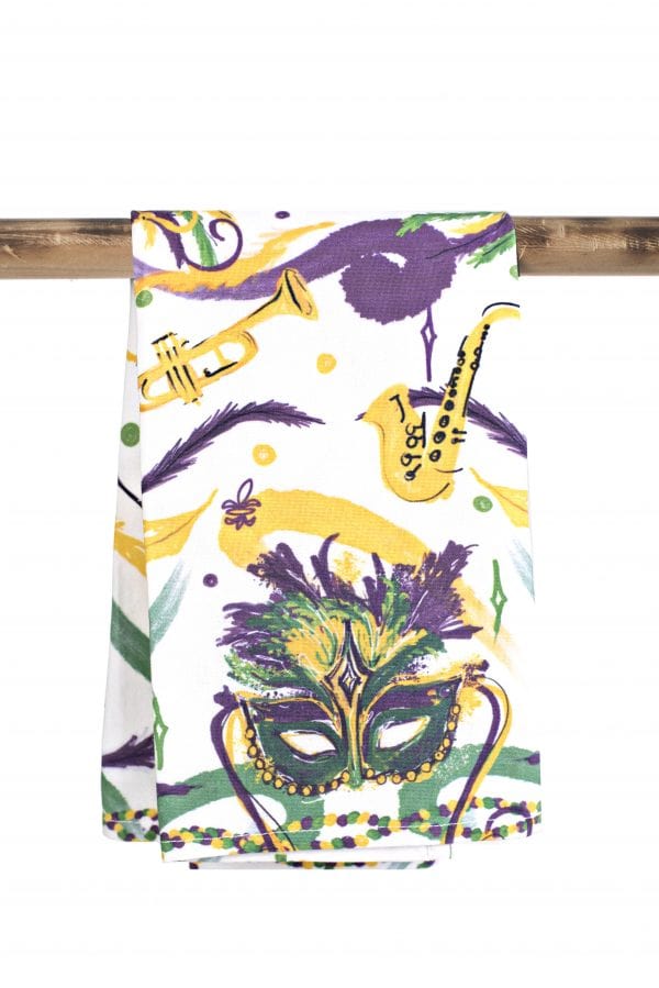 The Parish Line The Parish Line Mardi Gras Mask Kitchen Towel - Little Miss Muffin Children & Home