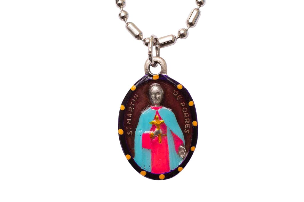 Saints For Sinners Saints For Sinners Saint Martin de Porres Hand Painted Medal - Little Miss Muffin Children & Home