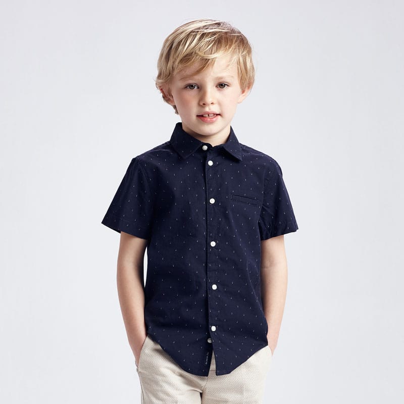 Mayoral - Mayoral Boy's Microprint Short Sleeve Polo Shirt - Little Miss Muffin Children & Home