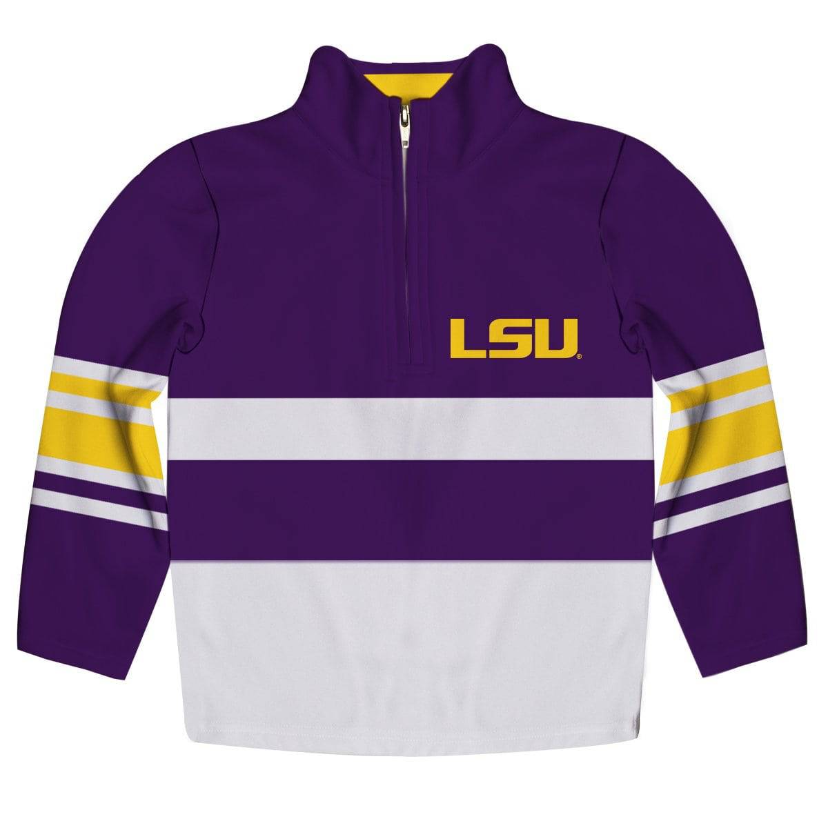 VIVE LA FETE - Vive La Fete LSU Logo Long Sleeve Striped Quarter Zip Sweatshirt - Little Miss Muffin Children & Home