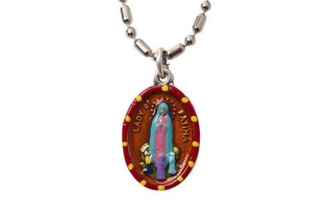 Saints for Sinners Saints for Sinners Our Lady of Fatima Hand Painted Medallion - Little Miss Muffin Children & Home