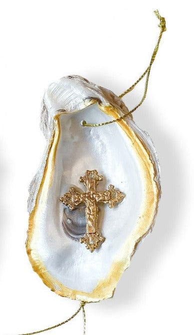 RBR - Roux Brands Roux Brands Handmade Oyster Cross Ornament - Little Miss Muffin Children & Home