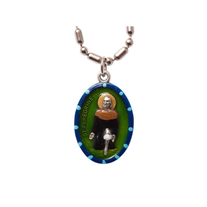 Saints For Sinners Saints For Sinners Saint Peregrine Hand Painted Medal - Little Miss Muffin Children & Home