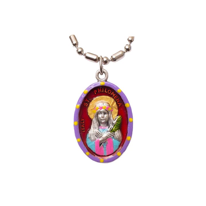 Saints For Sinners Saints For Sinners Saint Philomena Hand Painted Medal - Little Miss Muffin Children & Home