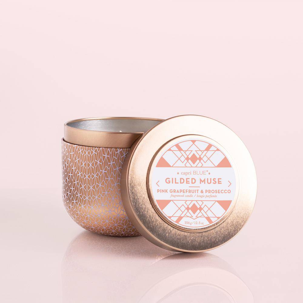 Capri Blue - Capri Blue Grapefruit & Prosecco Gilded Muse Tin (12.5oz) - Little Miss Muffin Children & Home
