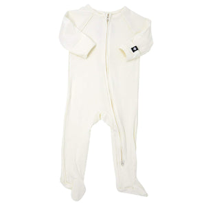 Sweet Bamboo Sweet Bamboo Whispery White Zipper Footie - Little Miss Muffin Children & Home