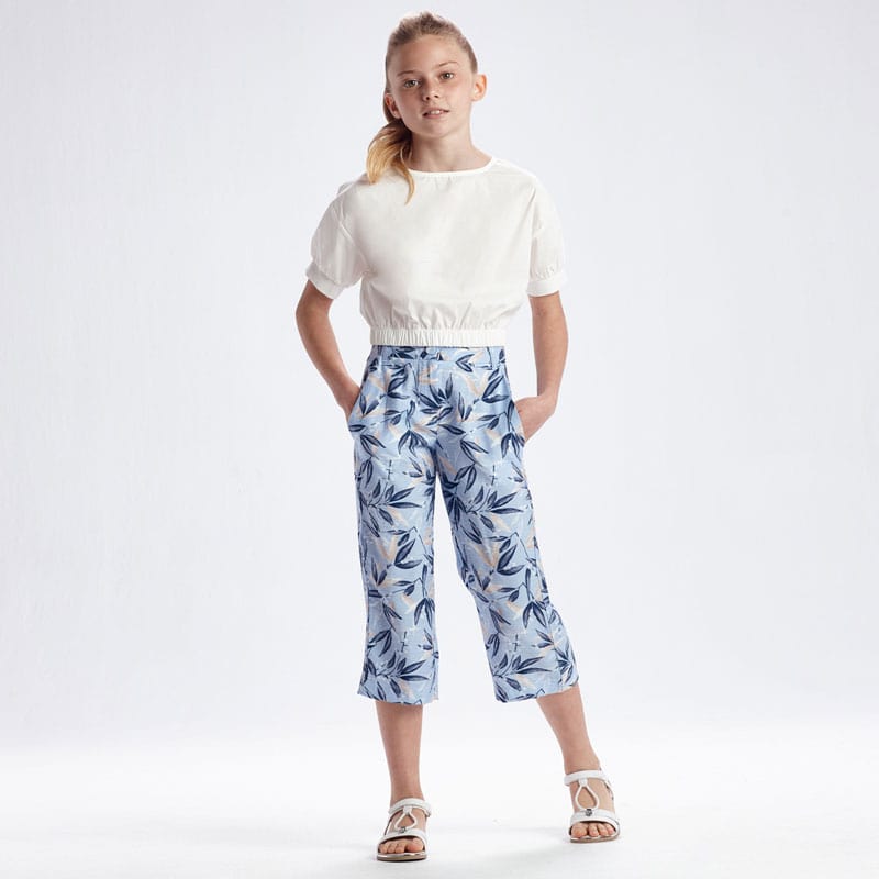 Mayoral Mayoral Girl's Printed Cropped Pants - Little Miss Muffin Children & Home