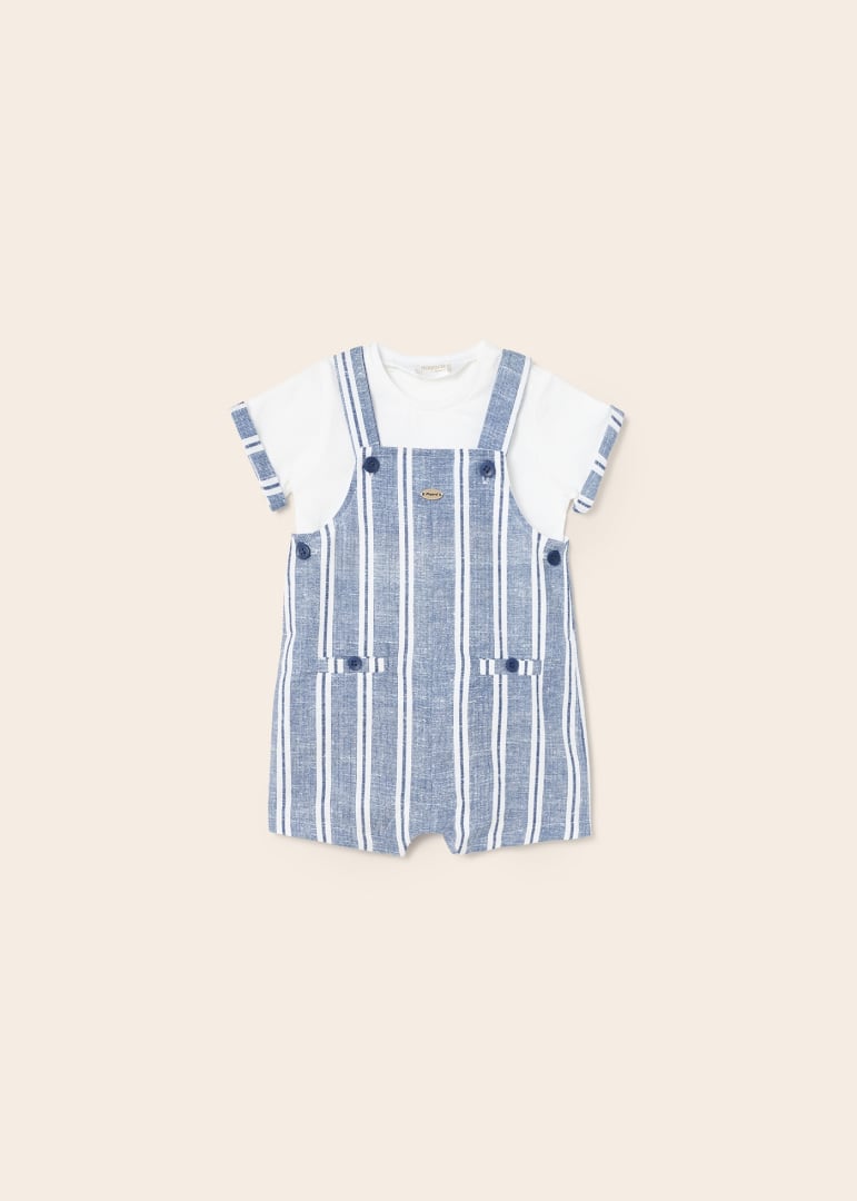 Mayoral Usa Inc Mayoral Striped Linen Overall Set - Little Miss Muffin Children & Home