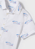 Mayoral Mayoral Short Sleeve Fish Print Shirt - Little Miss Muffin Children & Home