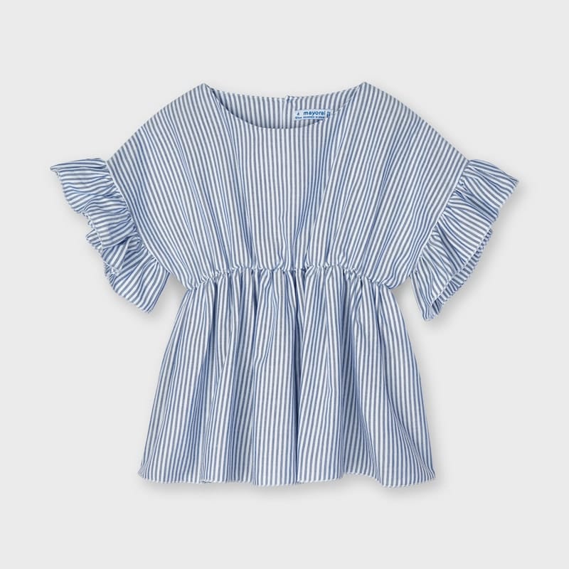 Mayoral Mayoral Girl's Blouse With Ruffle Sleeve - Little Miss Muffin Children & Home
