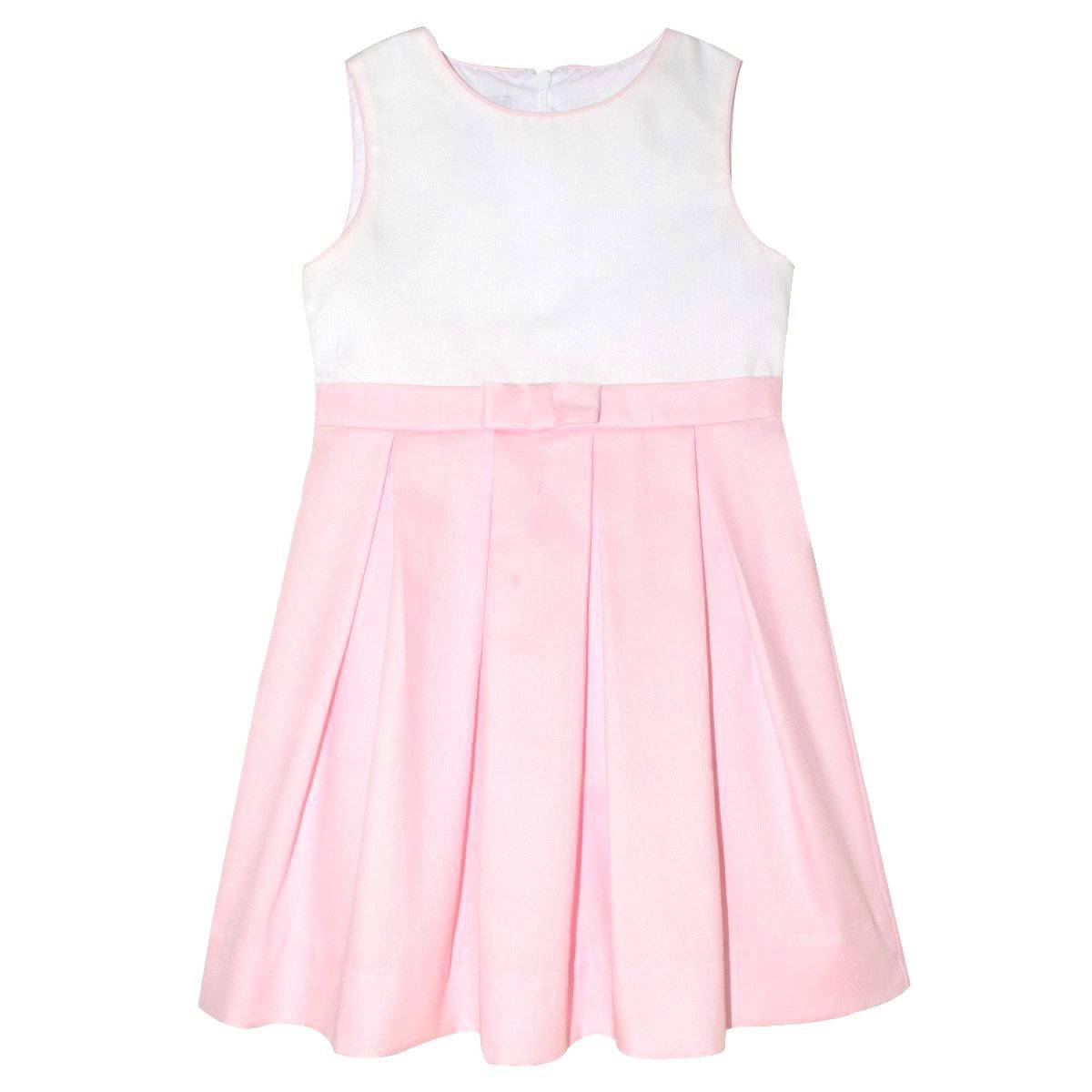 Vive La Fete - Vive La Fete Pink & White Sleeveless Pique Dress - Little Miss Muffin Children & Home