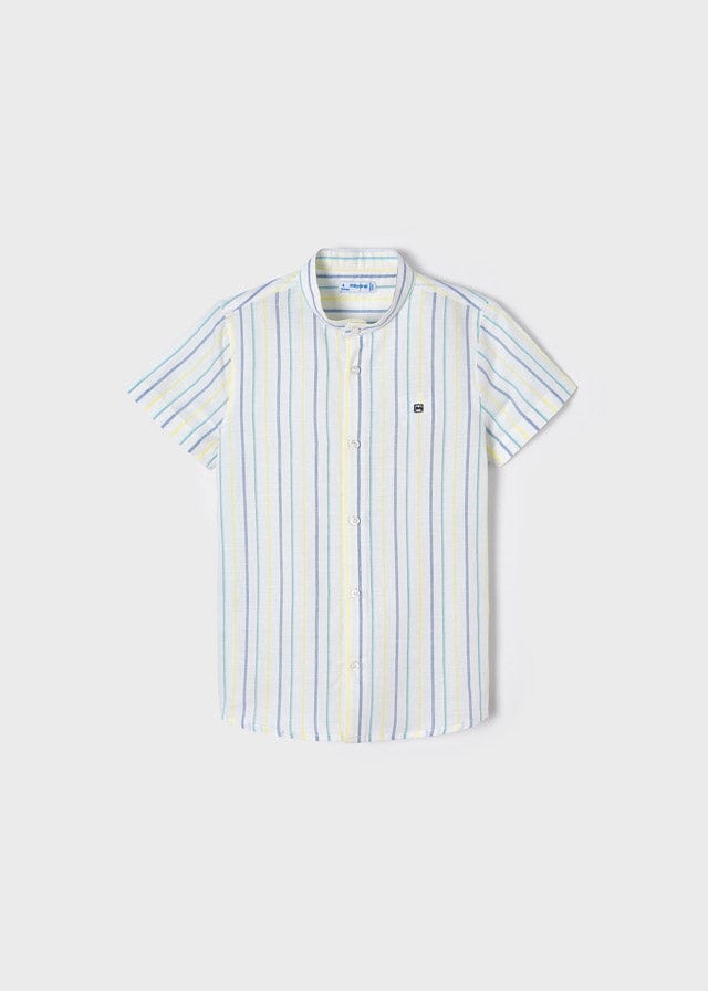 Mayoral Mayoral Short Sleeve Striped Linen Shirt - Little Miss Muffin Children & Home