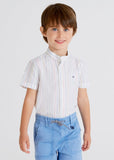 Mayoral Mayoral Short Sleeve Striped Linen Shirt - Little Miss Muffin Children & Home